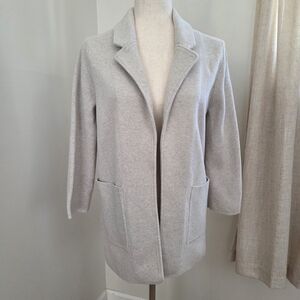 Quince Organic Cotton Knit Blazer, Speckled Beige, Small
